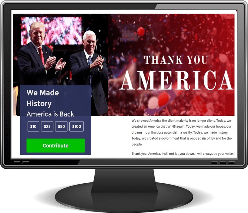 Donald Trump wants you money.