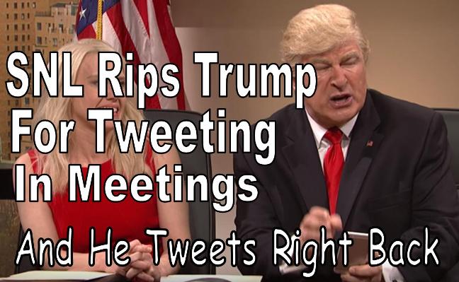 Trump tweets during security meetings.
